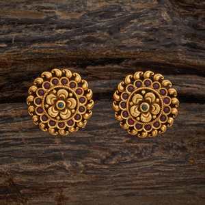 Boucle d'oreille religieuse de style antique 178637 avec motif floral, sertie de zircon, en laiton, perle et turquoise, idéale pour les mariages et les fêtes - Product Image 1
