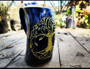 Tasses en corne de style artisanal Tasses en corne à boire naturelles Viking Cadeaux pour les fêtes par l'artisanat en croissant - Product Image 2