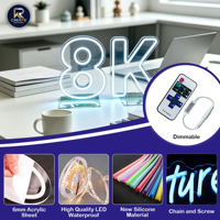 Enseigne néon LED acrylique 12V personnalisable avec télécommande pour voiture, bar, maison et décoration d'événements - Options multicolores, formes personnalisées