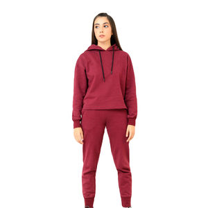 Ensemble de pantalons de survêtement à capuche taille XL de haute qualité pour femmes vêtements d'extérieur de printemps brodés avec logo d'hiver survêtements en polaire grande taille - Product Image 1