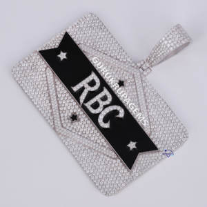 Colgante de Hip Hop de oro blanco de 14kt de alta calidad VVS Clarity Lab Grown Cut Ice Gold Letter Diamond Precio al por mayor - Product Image 5