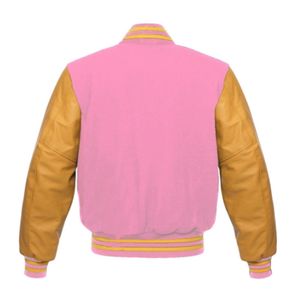 2024 nouveauté Varsity Baseball Patchwork Bomber doudoune haute qualité sur mesure laine Style décontracté cuir hiver - Product Image 4