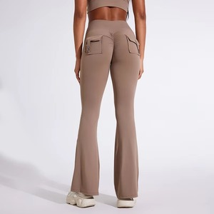Leggings de Yoga de Cintura Media para Mujer, al por Mayor, Personalizables, Transpirables, de Pierna Ancha, con Costuras Geométricas - Product Image 5