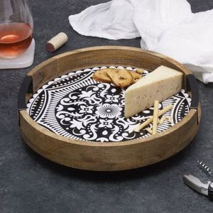 Bandejas de madera para servir con tazón para servir frutas secas Diseño clásico hecho de madera de alta calidad - Product Image 5