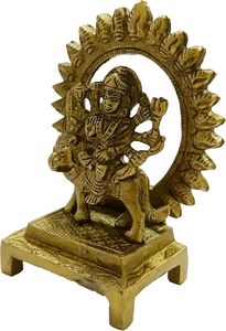 Latón Durga Idol escultura religiosa hindú decoración del hogar estatua mitológica diosa India estatuilla - Product Image 2
