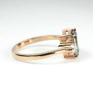 2,0 CTW gris corte esmeralda Moissanite anillo de compromiso 10K oro sólido regalo de aniversario con 3 piedras diseño boda perla joyería - Product Image 6