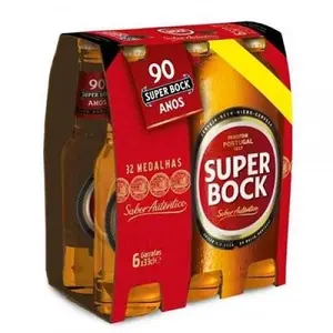 Hochwertige SUPER BOCK Glasflasche zu verkaufen