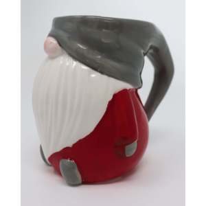 Taza 3D Elf Roja, Gris y Blanca con Asa y Tapa, Apta para Microondas, Diseño Clásico Moderno para Té Caliente, Modelo Pintado ODM con Cuchara - Product Image 5