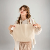 Sac fourre-tout en coton tendance toute la journée, tissu écologique, grande capacité, longues poignées en toile de coton, personnalisation complète, broderie