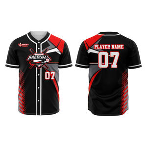 Jersey de béisbol transpirable de alta calidad personalizado tipo patrón sólido ropa de béisbol deportiva informal - Product Image 2