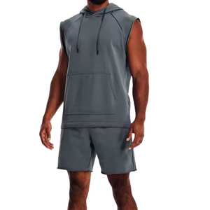 2024 Wholesale Tank Tops Bodybuilding Custom Own Logo OEM <b>Sleeveless</b> Hoodies, Cotton Fleece Zipper Gym <b>Hoodie</b> - Product Image 4