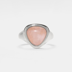 Bague en quartz rose naturel, cristal rose, or, déclaration de style, argent sterling 925, plaqué or 14 carats, bijoux d'amitié, cadeau - Product Image 5