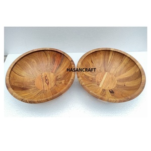 Tazón de madera de Acacia Natural hecho a mano, cuenco caliente de madera para fruta y ensalada, tazón de servicio de alta calidad a la moda para hotel y restaurante - Product Image 1