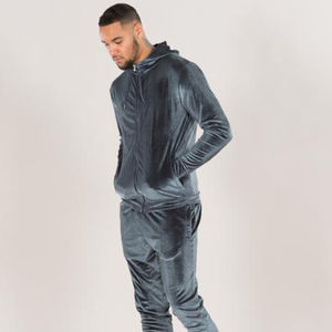 Survêtement en velours polaire personnalisé pour homme, grande taille, hiver, 100% coton, respirant, streetwear avec poches latérales - Product Image 5
