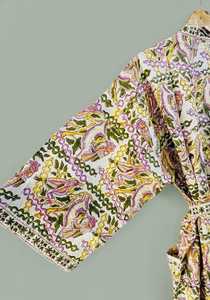 Bata Kimono de Algodón con Estampado Floral y de Aves, Hecha a Mano, para Mujer, Ropa de Estar para Novias, Lista para Bodas - Product Image 5