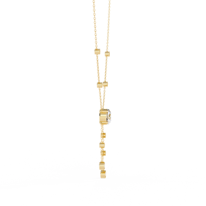 ขายส่ง14K สร้อยคอเพชรสีเหลืองทองสำหรับผู้หญิงได้รับการรับรองจาก IGI เครื่องประดับทรงกลมตัดอย่างยอดเยี่ยม - Product Image 3