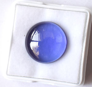 พลอย tanzanite ทรงกลมหลังแบนสำหรับทำแลปอัญมณีทรงหลังแบนขนาด5มม. ถึง15มม. อัญมณีหลวมที่ผ่านการปรับเทียบแล้วสำหรับเครื่องประดับ - Product Image 1