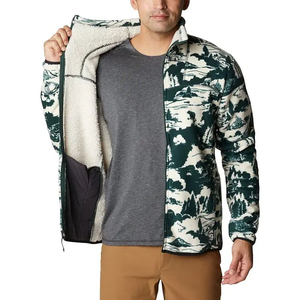 Veste bomber d'hiver pour homme en toile de haute qualité, vente en gros 2025, avec patchs en chenille polaire et doublure en sherpa, écologique - Product Image 4