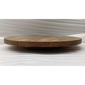 Bandeja de madera de la mejor calidad en un rico color nogal con una elegante forma redonda y un acabado liso, ideal para servir y exhibir con elegancia - Product Image 1