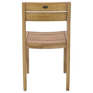 Chaise de salle à manger moderne en teck massif avec couleur naturelle, super confortable, écologique et durable pour une utilisation en intérieur/extérieur - Product Image 4