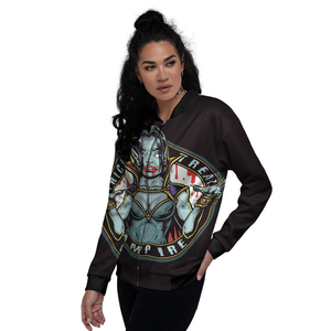 Chaqueta de bombardero de satén para mujer personalizada, moda de calle con estampado de sublimación, longitud larga, transpirable y rellena de algodón - Product Image 2