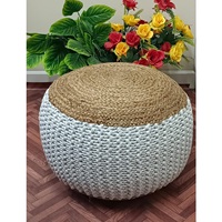 Poufs de Hall Extérieur pour Maison Européenne et Américaine Moderne Poufs de Jute en Macramé Pouf de Jute Tabouret de Travail Tricoté Rond Chambre à coucher Salon