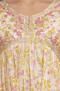 Vestido de Rayón de Primera Calidad con Dupatta, Bordado de Lentejuelas, Estampado a Mano para Fabricante Indio - Product Image 6