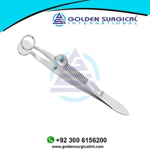 Fórceps oftálmicos de chalazión de acero inoxidable Baird, instrumentos para párpados de placa superior abierta pequeña - Product Image 5