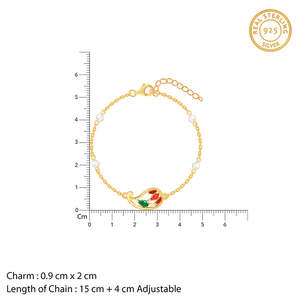 Bracelet en argent 925 Golden Parvati Pearl, élégant et luxueux, tendance - Product Image 3