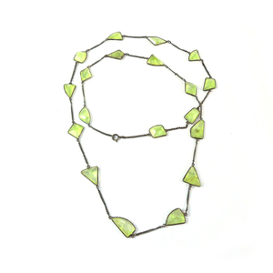 Elegante diseño de lujo hecho a mano 925 plata esterlina Natural Prehnita piedras preciosas delicadas collares de piedras preciosas mujeres hombres joyería - Product Image 2