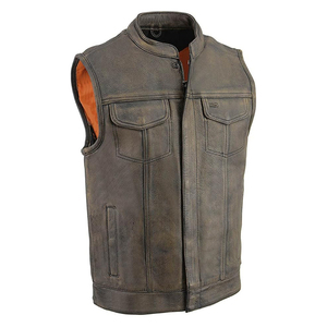 Diseño personalizado profesional cómodo tela hombres al aire libre desgaste Chaleco de cuero moto invierno chalecos sin mangas - Product Image 1