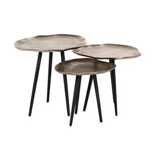 Premium <b>Black</b> Glossy Nesting <b>Tables</b> with Gold <b>Metal</b> Legs for Luxury Home Decor and Elegant Modern Styling Finish - Product Image 5