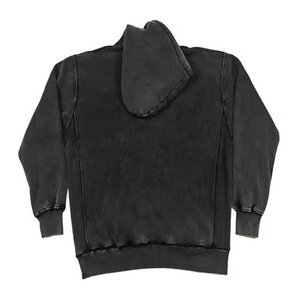 Pull à capuche personnalisé pour hommes, style Streetwear avec panneau, patchwork découpé et cousu, sweats à capuche 100% coton délavés à l'acide pour unisexe - Product Image 5