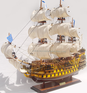 OLD TALL SHIP LE SOLEIL ROYAAL PAINTED / <b>WOODEN</b> SHIP <b>MODEL</b> / HANDICRAFT OLD SHIP <b>MODEL</b> - Product Image 1