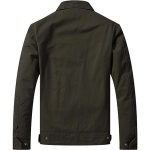 Veste en toile et cuir légère décontractée pour homme, col montant, fermeture éclair, imperméable, coupe-vent, durable, respirante - Product Image 2