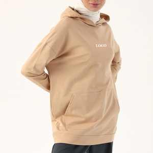 Sweat à capuche islamique surdimensionné de haute qualité pour femme, sweat à capuche à épaules tombantes pour femme, sweat à capuche à manches longues, au prix de gros - Product Image 4