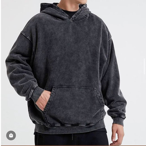 Block Color Hoodies Oversized Acid Wash Vintage Hoodie Hombres Algodón Peso pesado Nuevos diseños Heavy Weight Washes Mens Hoodies - Product Image 1