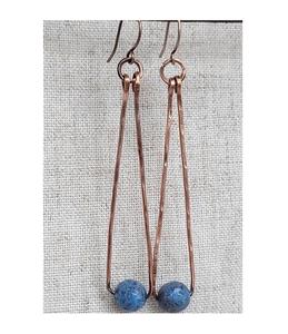 Women copper ear ring in <b>ethnic</b> boho design perfect for fashion shows or traditional daily wear outfits - Product Image 1