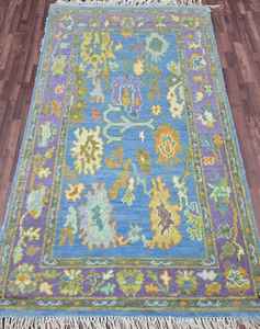 พรมขนสัตว์4x6 oushak แบบโบราณถักมือสีราสเบอรี่สีฟ้าสำหรับบ้านหรือรถแนววินเทจพรมห้องนั่งเล่นขนาด10X14 12x15 - Product Image 1