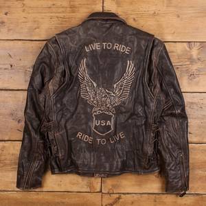 Custom Made Manufacturers Genuine <b>Sheepskin</b> Cowhide VIntage Motorcycle Biker Racing Embossed Mens Leather <b>Jacket</b> - Product Image 5