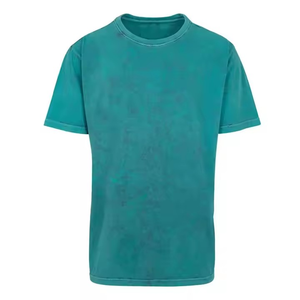 Haute qualité 100% coton lavage à l'acide t-shirts pour hommes Logo personnalisé respirant surdimensionné goutte épaule préfet coupe solide OEM - Product Image 5