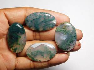 4pcs Moss Agate Cabochon Lot Natural Genuine Loose Gemstones 120Cts for Jewelry Making - Product Image 5