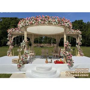 Mandap de Doble Poste para Jardín, Impresionante Mandap de Boda de Doble Poste, Maravilloso Mandap de Madera para Bodas Hindúes, EE. UU. - Product Image 1