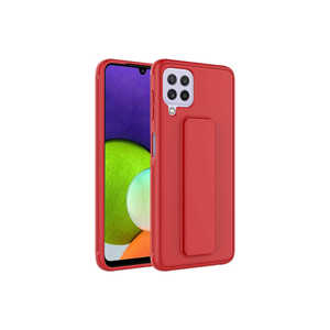 Funda Protectora de Silicona Líquida JoieCreatif Qstand para Samsung Galaxy M32, Roja, Cubierta Trasera de Silicona Suave, Modelo 14 Plus - Product Image 1