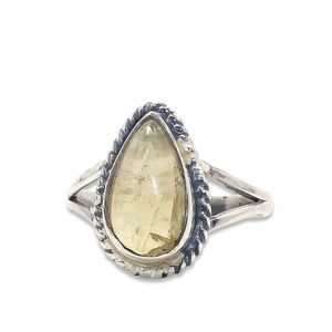 925 Sterling Silver Natural Lemon <b>Quartz</b> Gemstone <b>Ring</b> Fashionable Birthstone <b>Ring</b> Handmade Wholesale Unique <b>Rings</b> for Women - Product Image 1