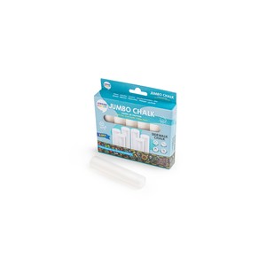 Craies géantes lavables non toxiques pour trottoir, lot de 6 blanches, craies rondes non cassantes pour dessin extérieur pour enfants - Product Image 1