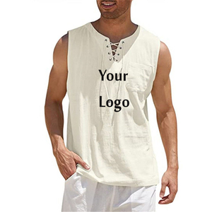 Débardeur côtelé en coton respirant avec logo personnalisé pour hommes Style décontracté Vente en gros directement depuis l'usine Gilets en tricot de couleur unie sans couture - Product Image 6