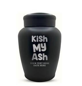 โกศบรรจุอัฐิแบบส่วนตัว Kish My Ash สำหรับผู้ใหญ่ ทำจากสแตนเลส สลักชื่อได้ สีดำ ขนาดสั่งทำพิเศษ - Product Image 5