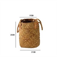 Keranjang Cucian Anyaman Dekoratif Ramah Lingkungan dari Bambu, Ringan, dengan Pegangan untuk Pakaian Kotor, Desain Bunga, Asal Vietnam 10%