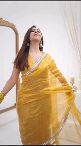 Wholesale Ready to Wear Chinon Sarees Featuring <b>Detailed</b> Embroidery Stylish Pre Stitched Saree Collection for Fashion Retailer - Product Image 5